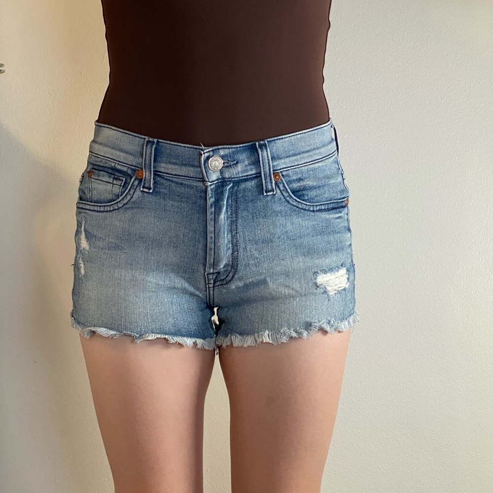 7 for all mankind denim jean shorts